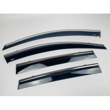 Дефлекторы окон Honda CR-V 2017+ с нерж. хром полоской-5